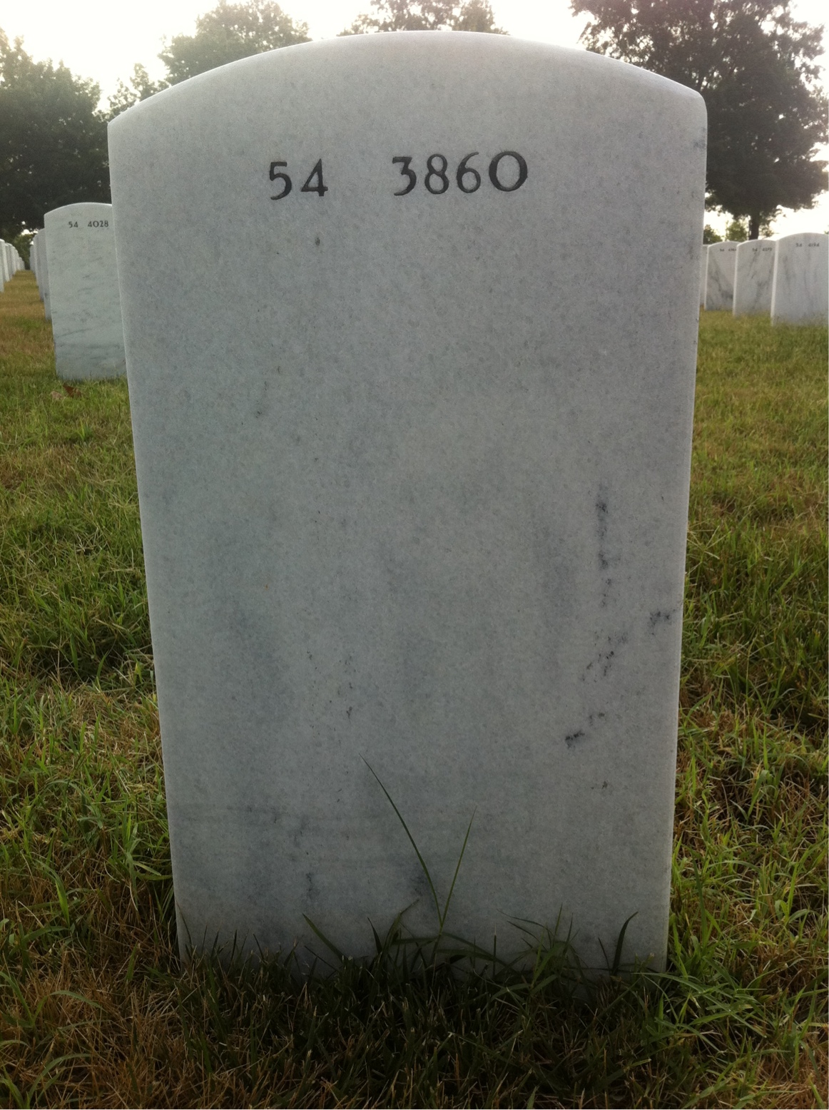 Back of headstone — Robert Acker