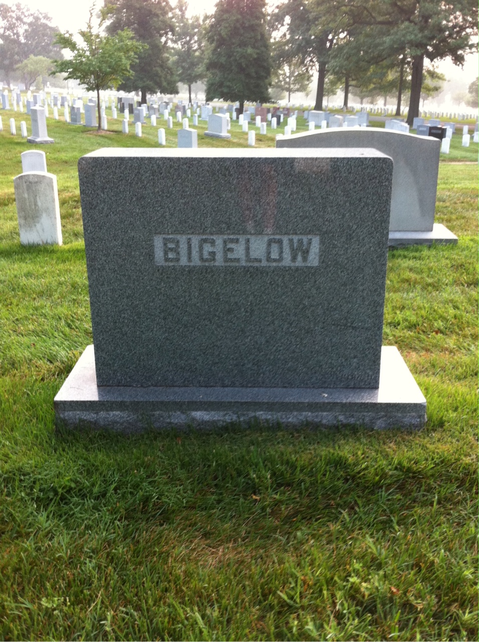 Back of headstone — Emerson Bigelow