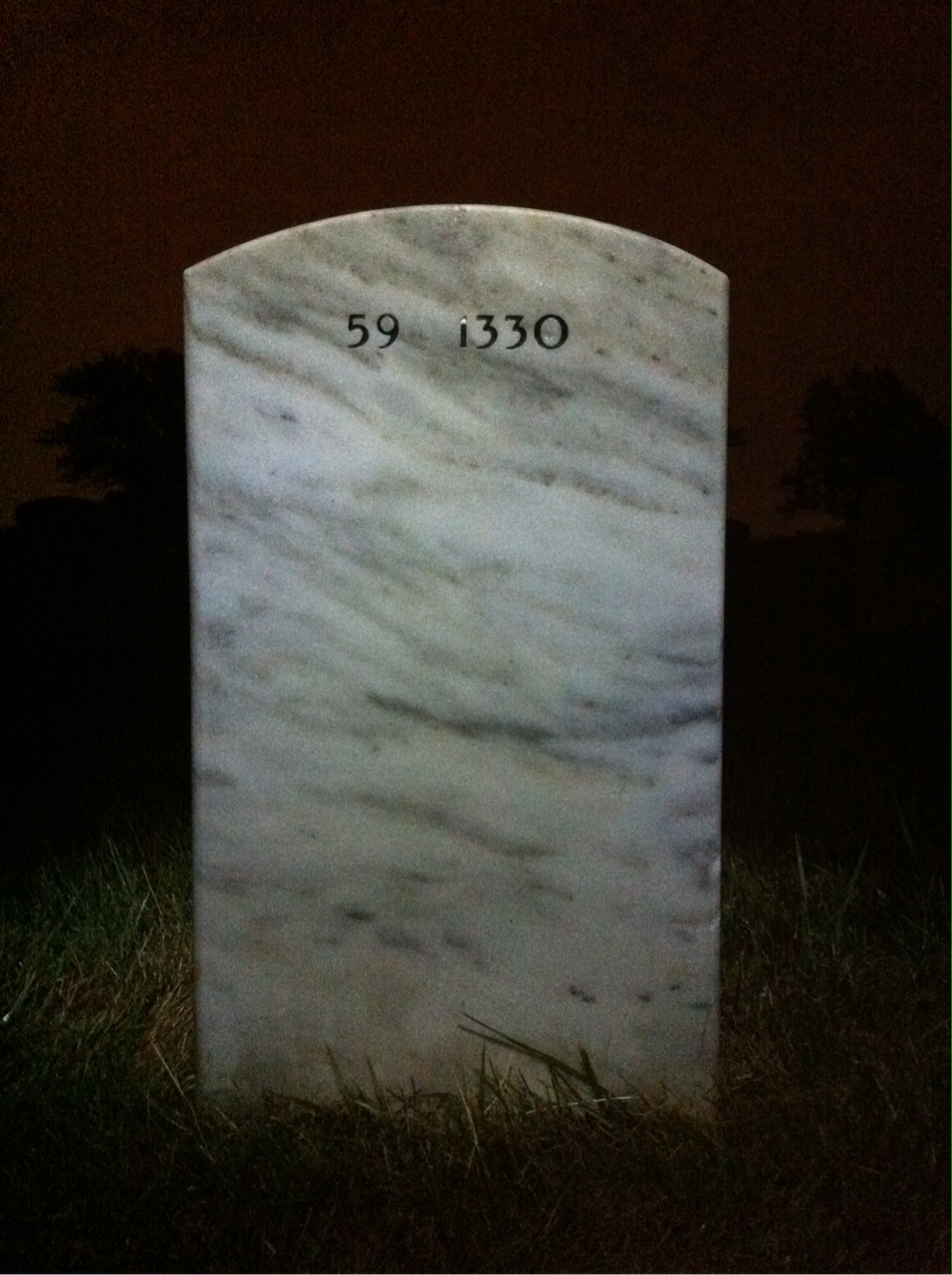 Back of headstone — Marguerite Barber