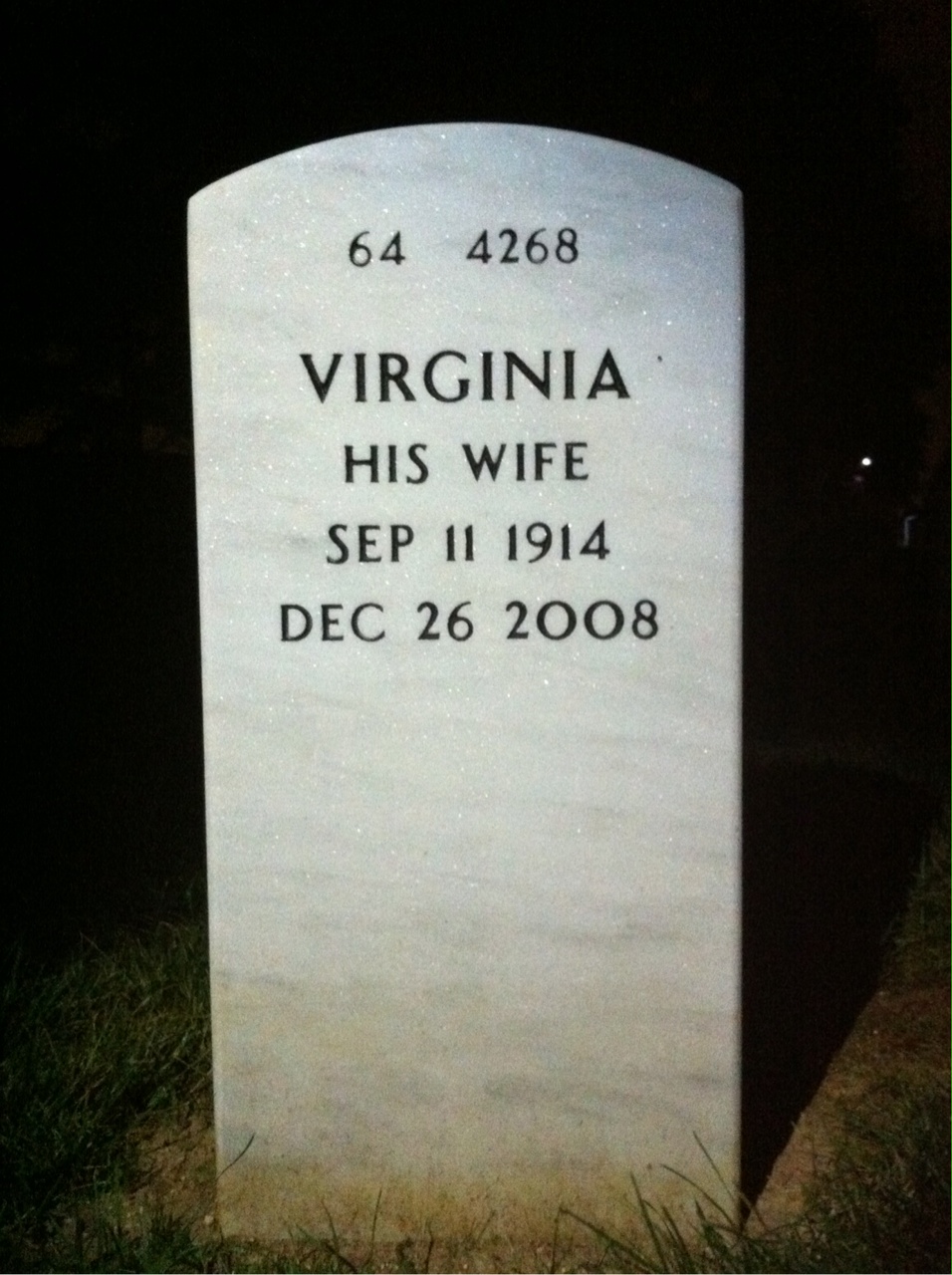 Back of headstone — Thomas Capers