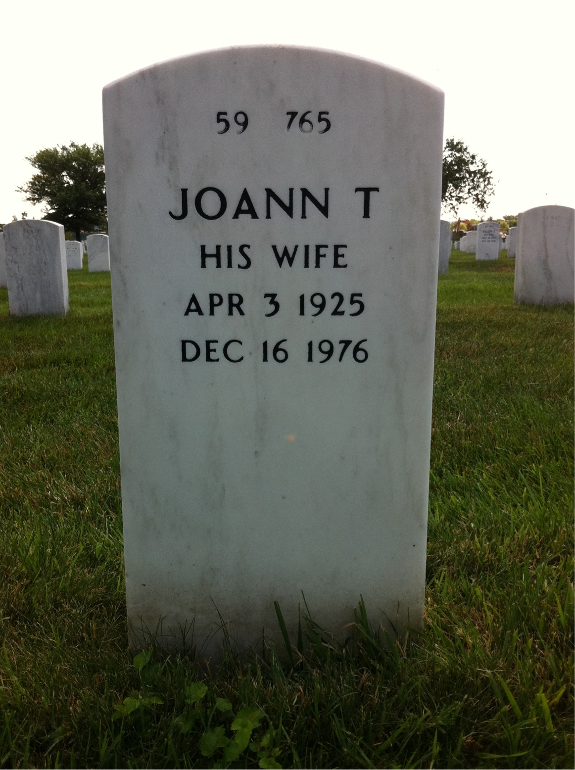 Back of headstone — Stanley Schmucker