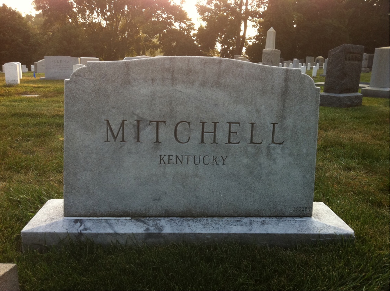 Back of headstone — George Mitchell