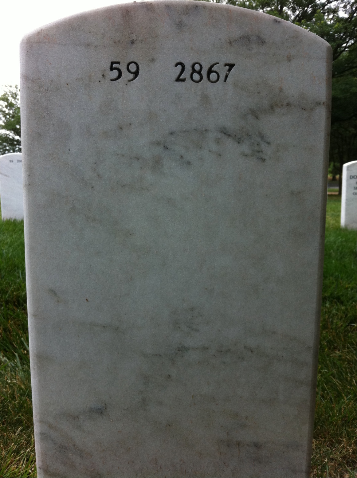 Back of headstone — John Larue