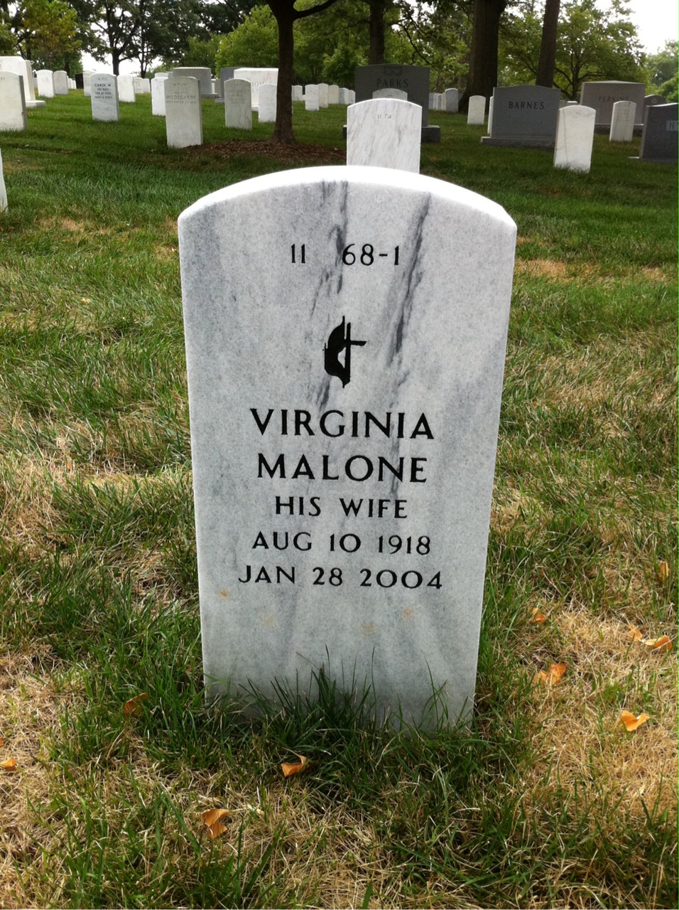 Back of headstone — John Fitzwater
