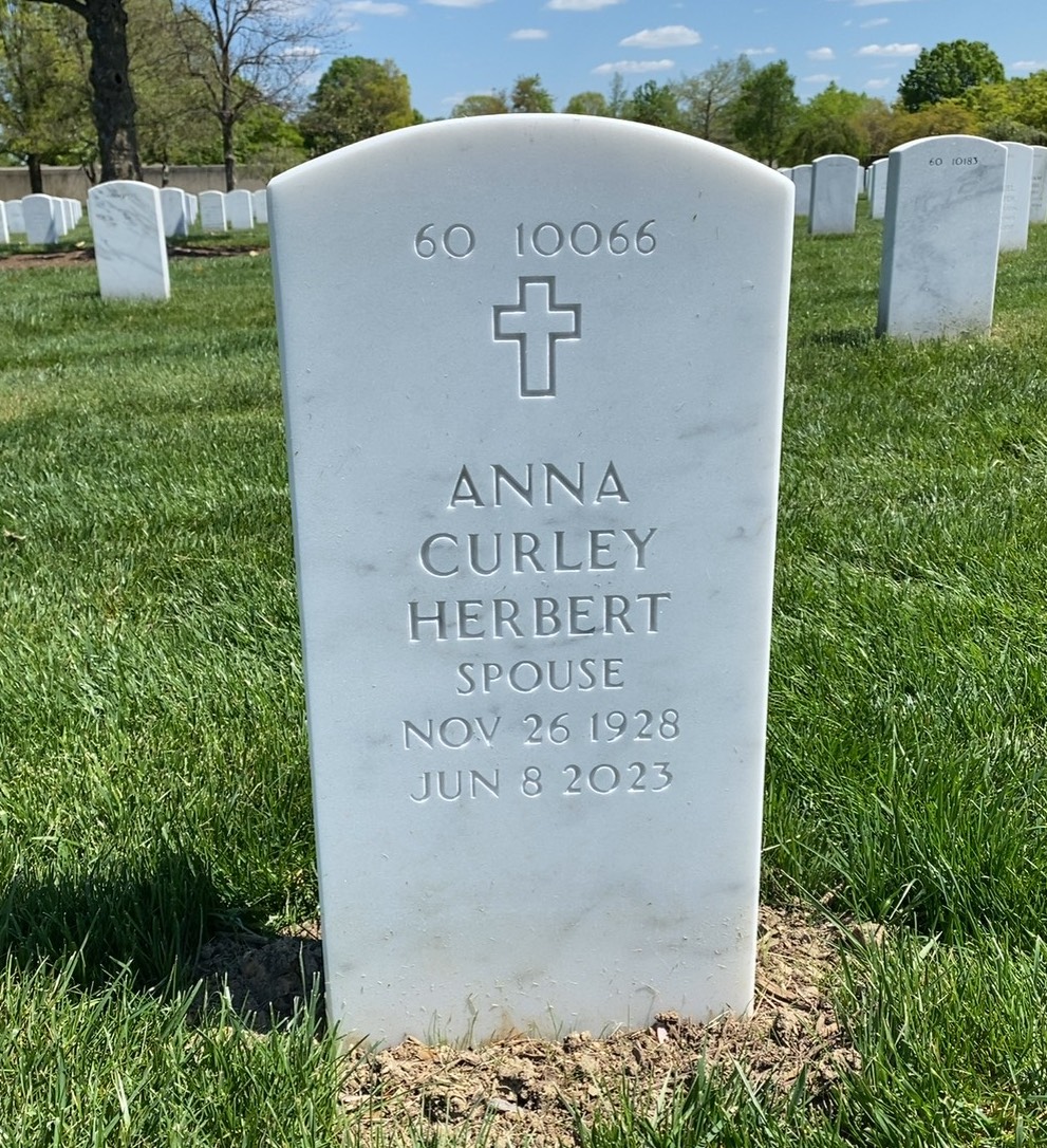 Back of headstone — Thomas Joseph Herbert
