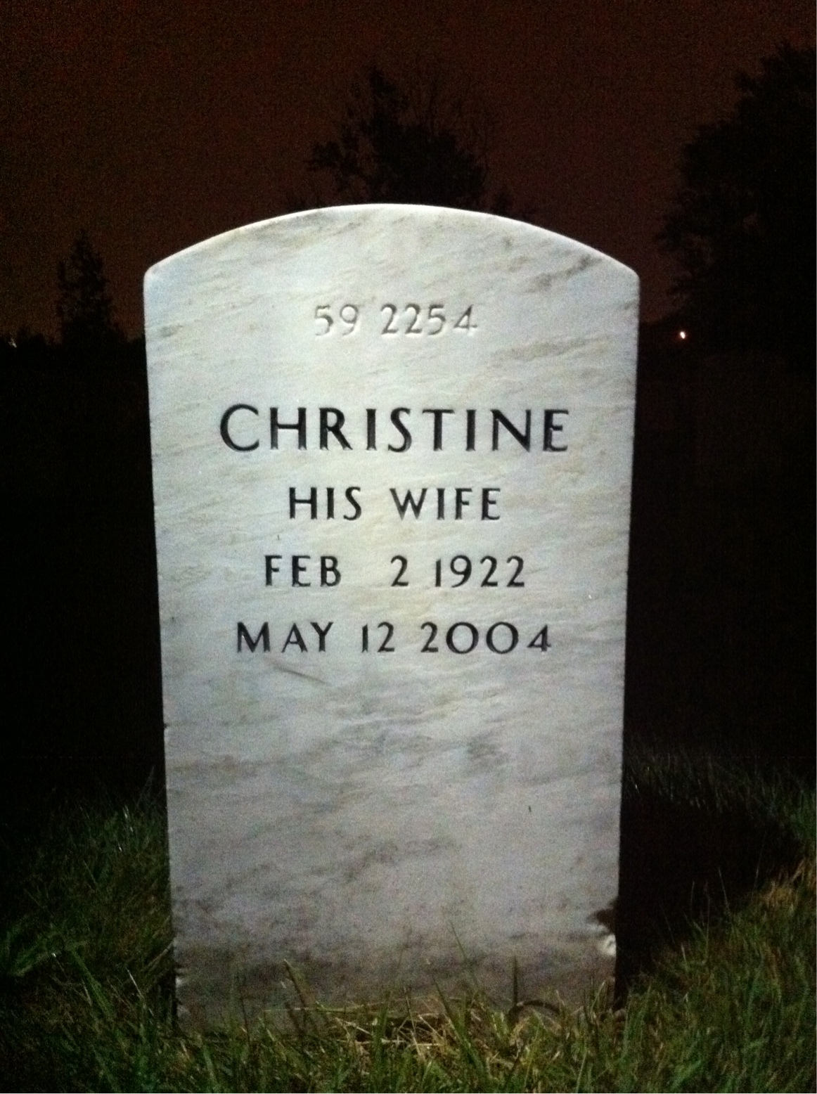 Back of headstone — Michael Raimo