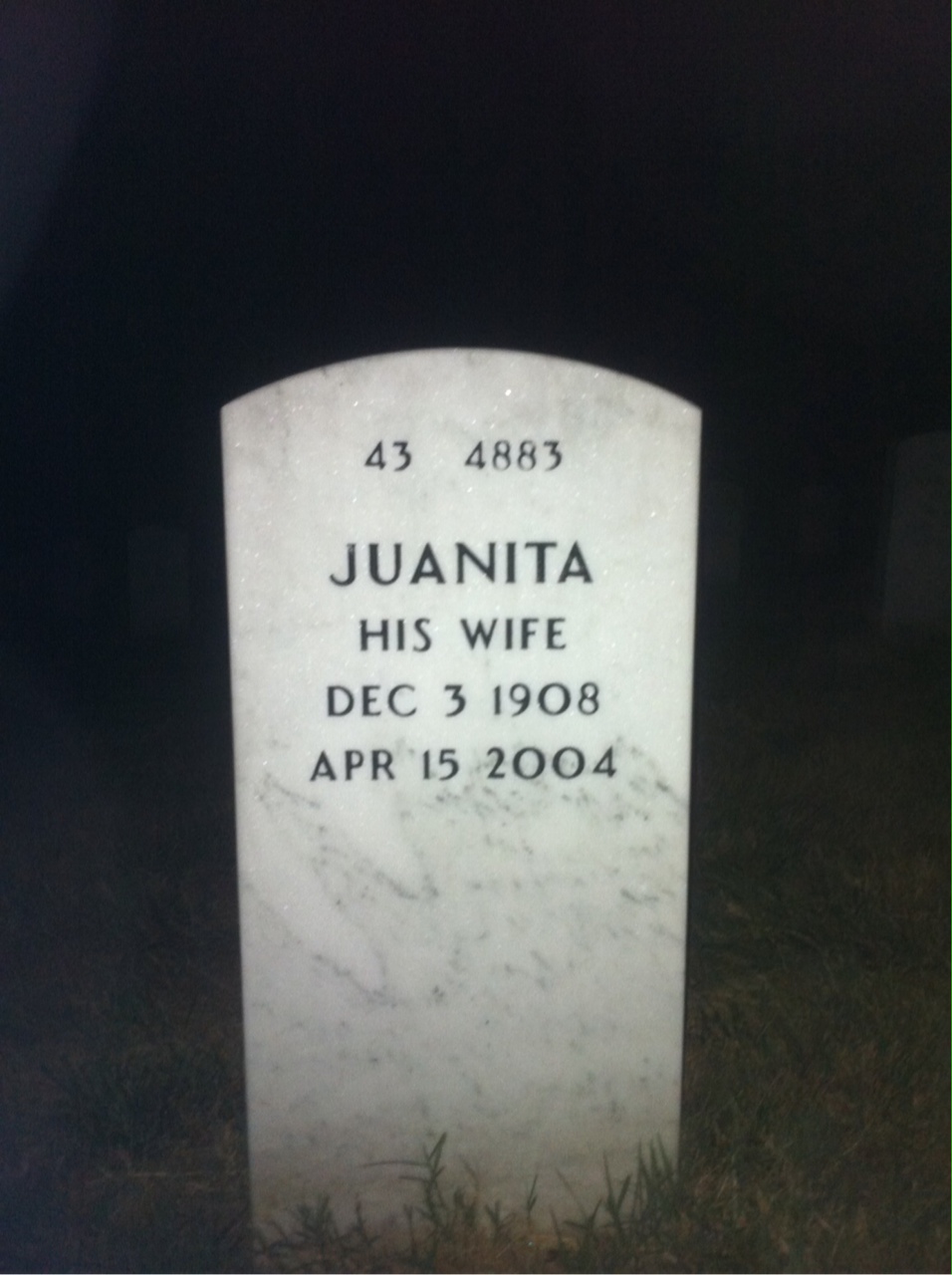 Back of headstone — Elmore Southern