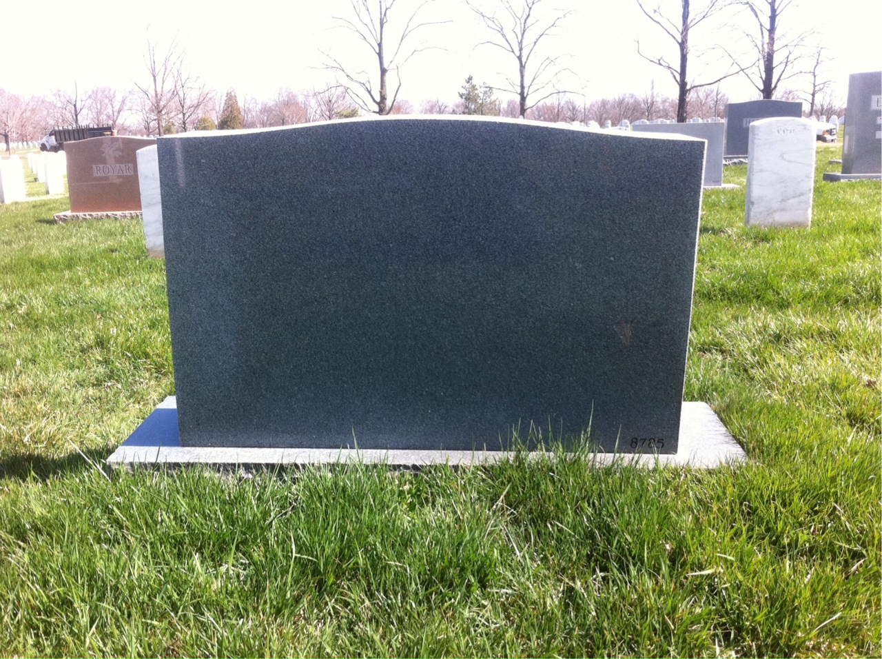 Back of headstone — J Morris