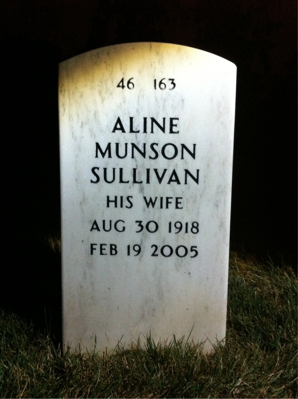 Back of headstone — George Parker