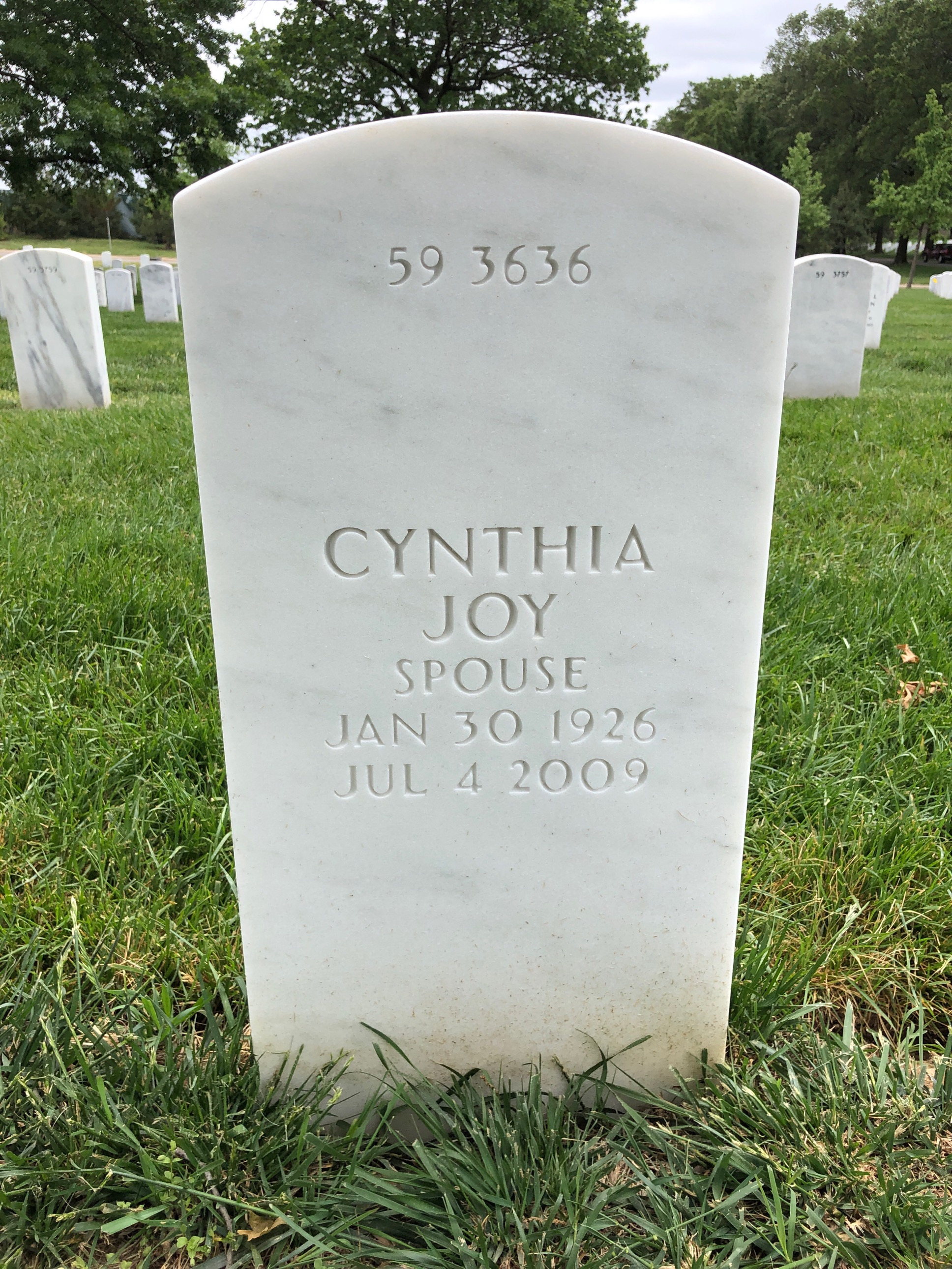 Back of headstone — Benton Partin
