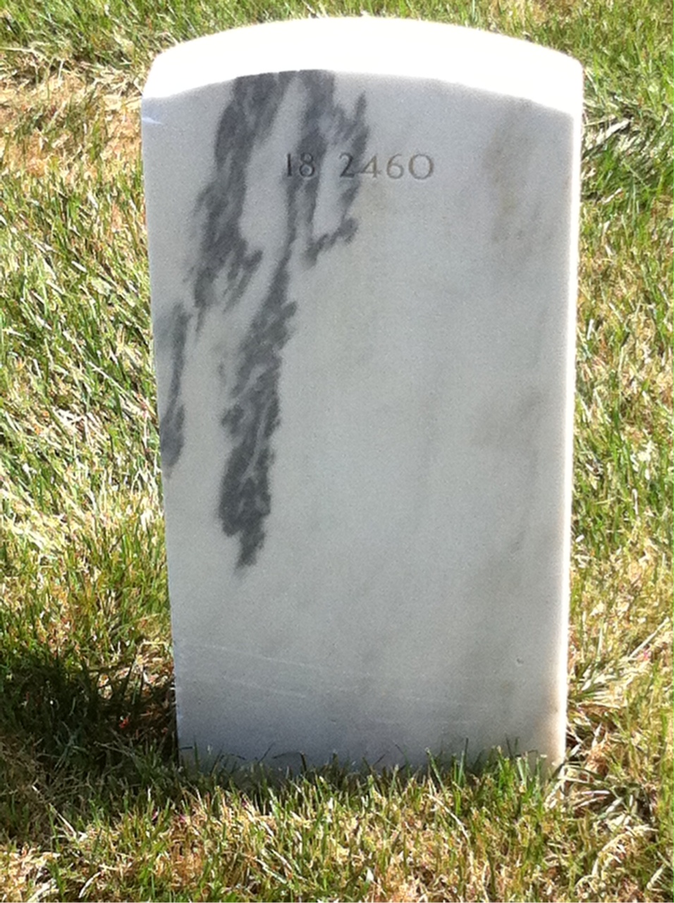 Back of headstone — Virgil Miller