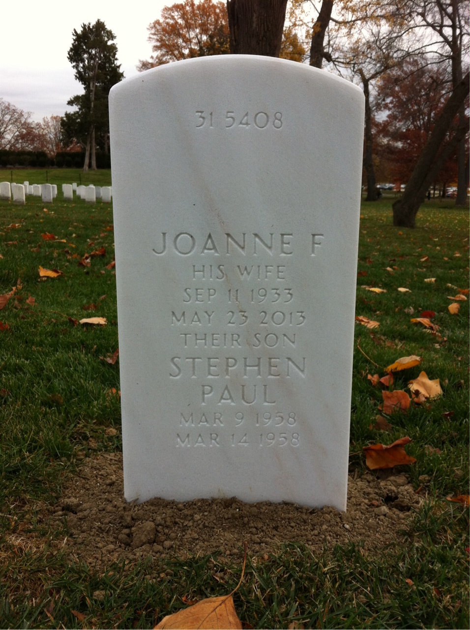 Back of headstone — Marion Bentz