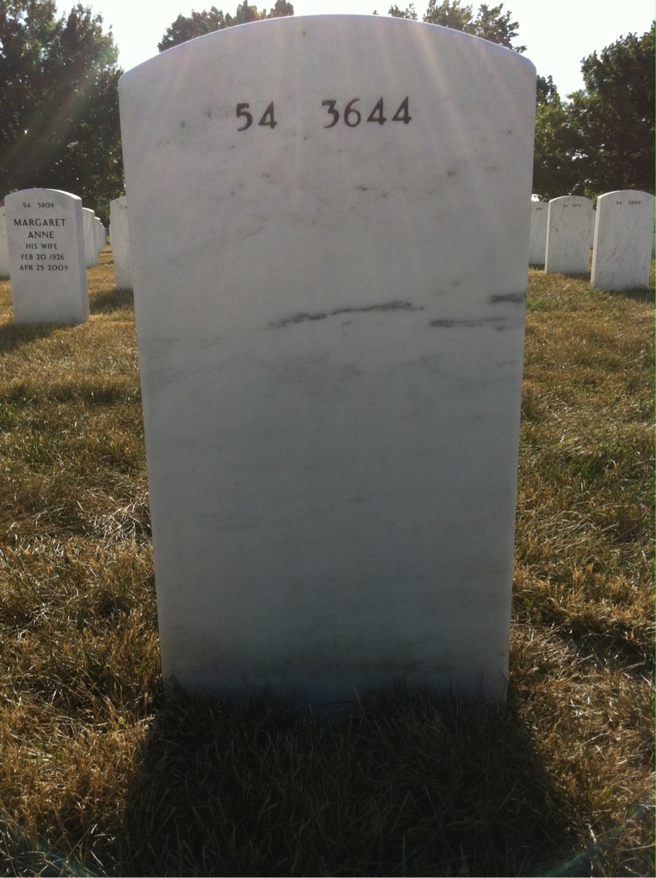 Back of headstone — James Hickey