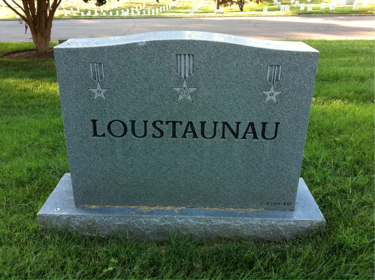 Back of headstone — Paul Loustaunau