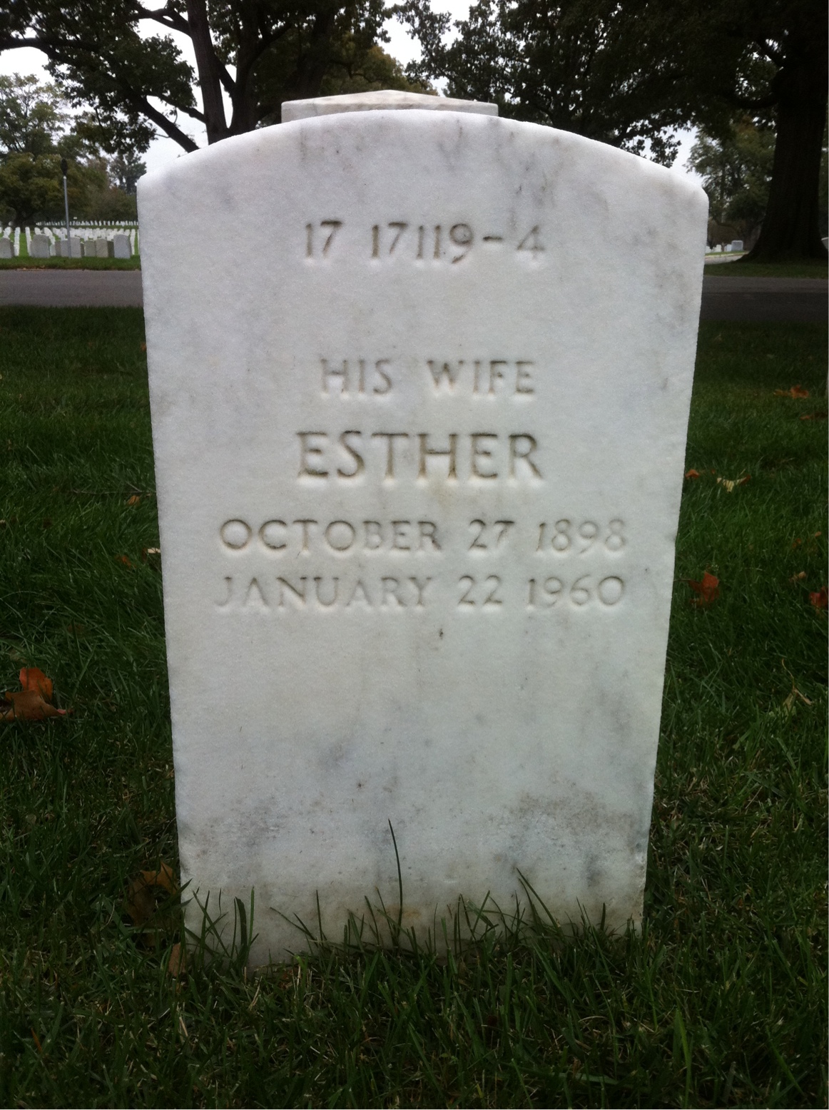 Back of headstone — Timothy Mooney