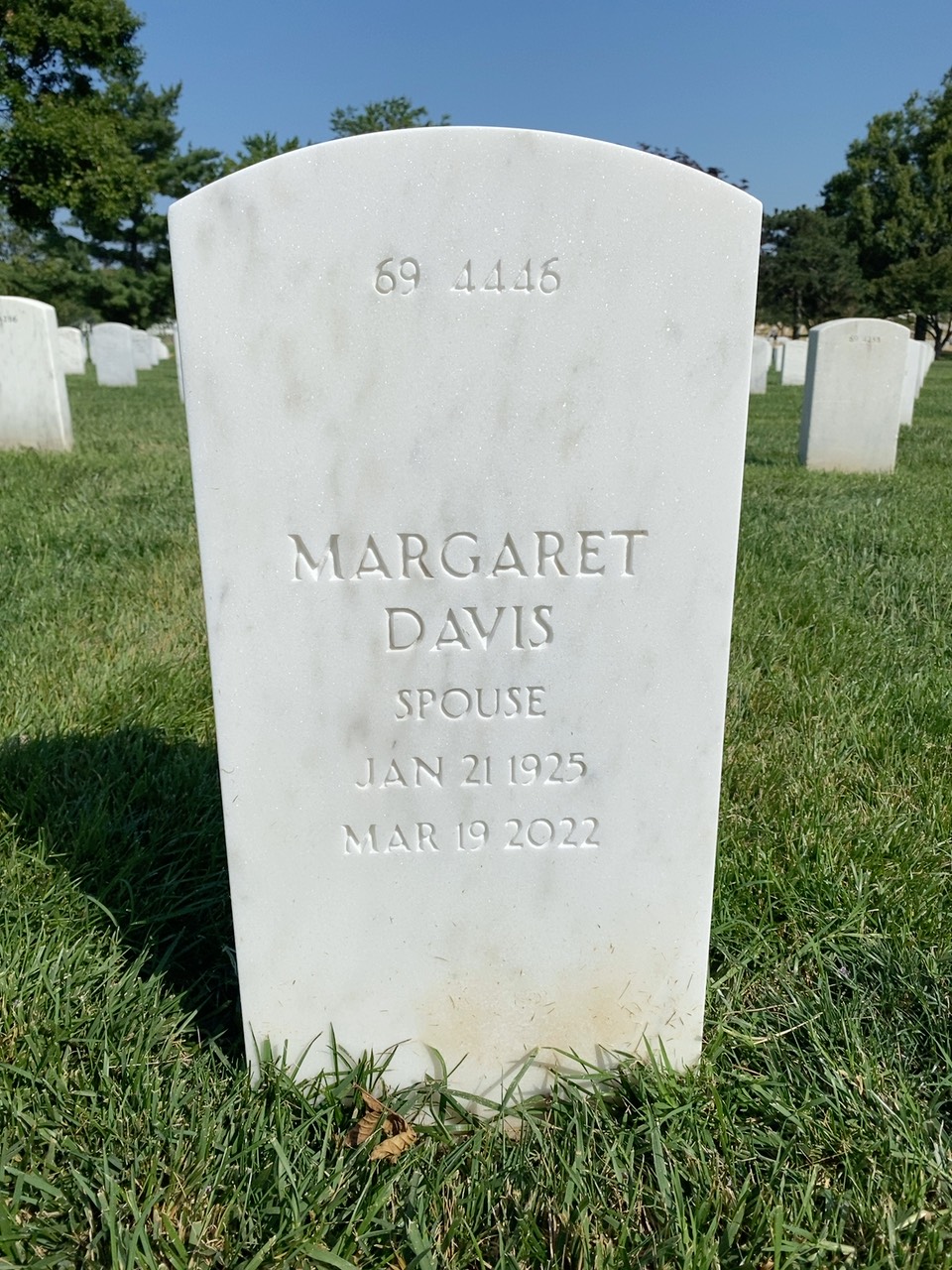 Back of headstone — Learned Barry