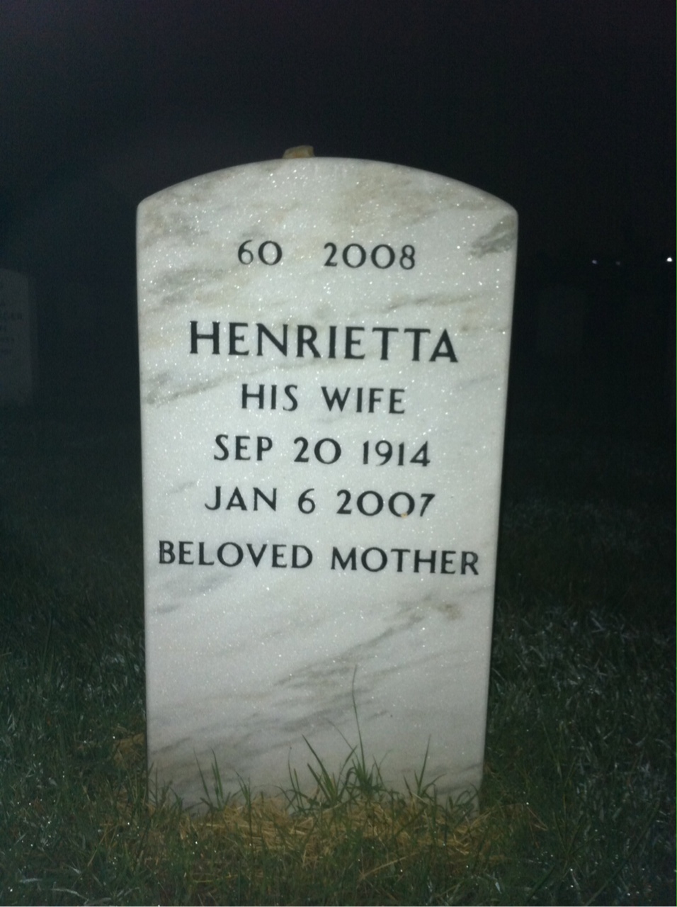 Back of headstone — Meyer Levey
