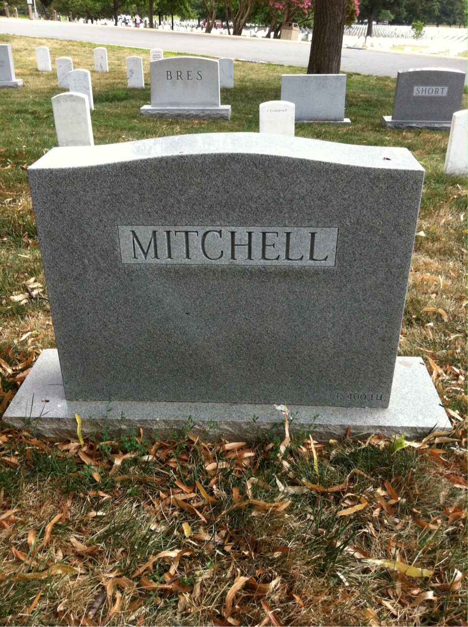 Back of headstone — Leonard Mitchell