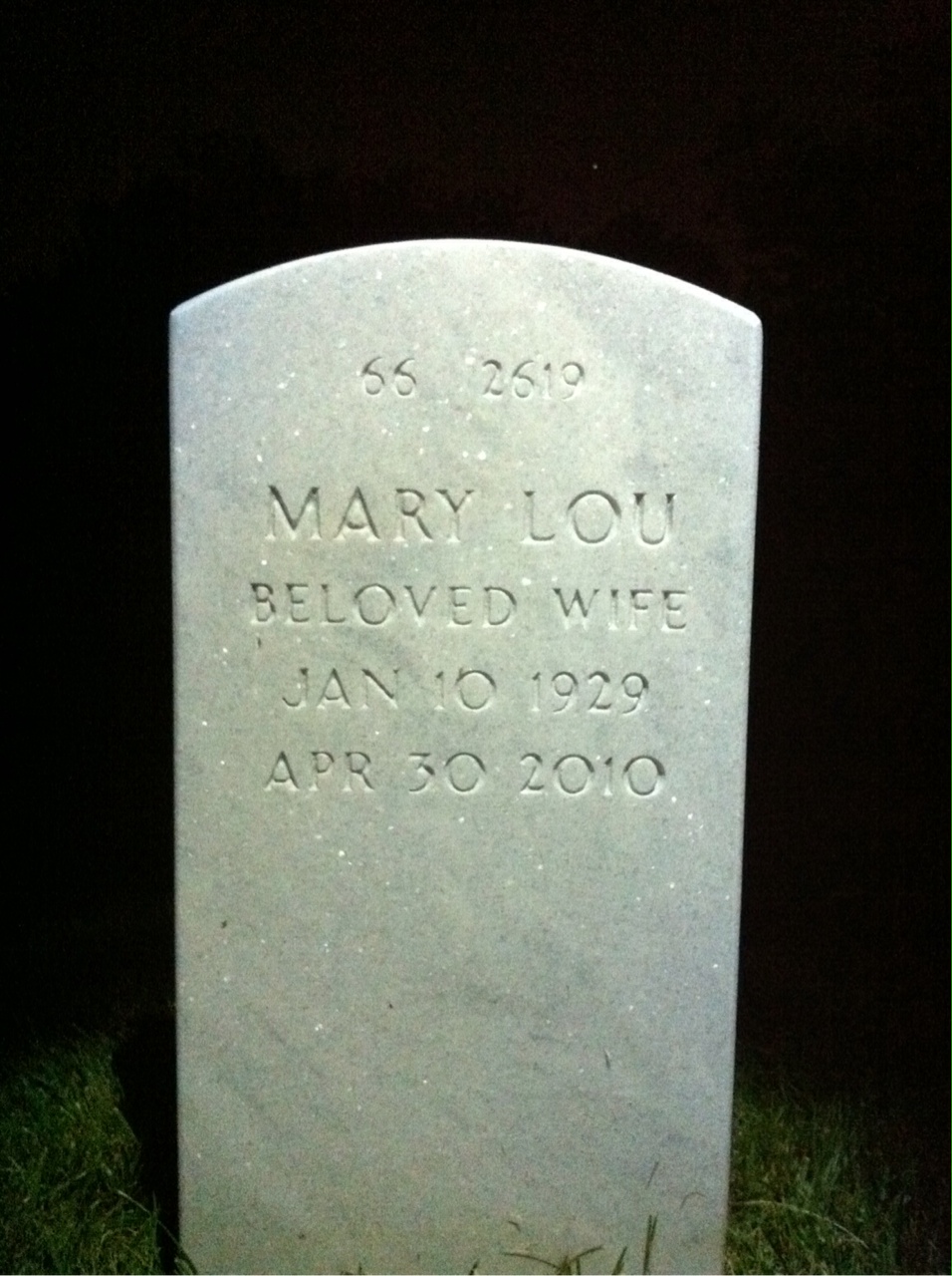 Back of headstone — George Marko