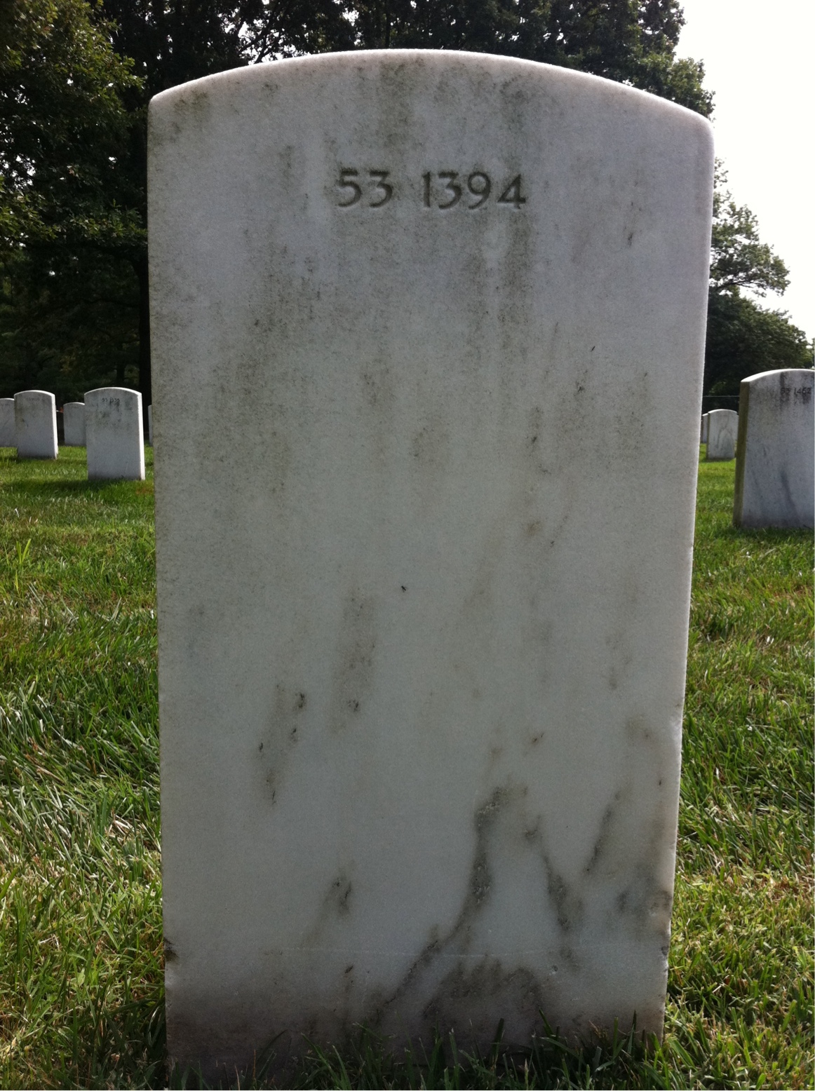Back of headstone — John Ahern