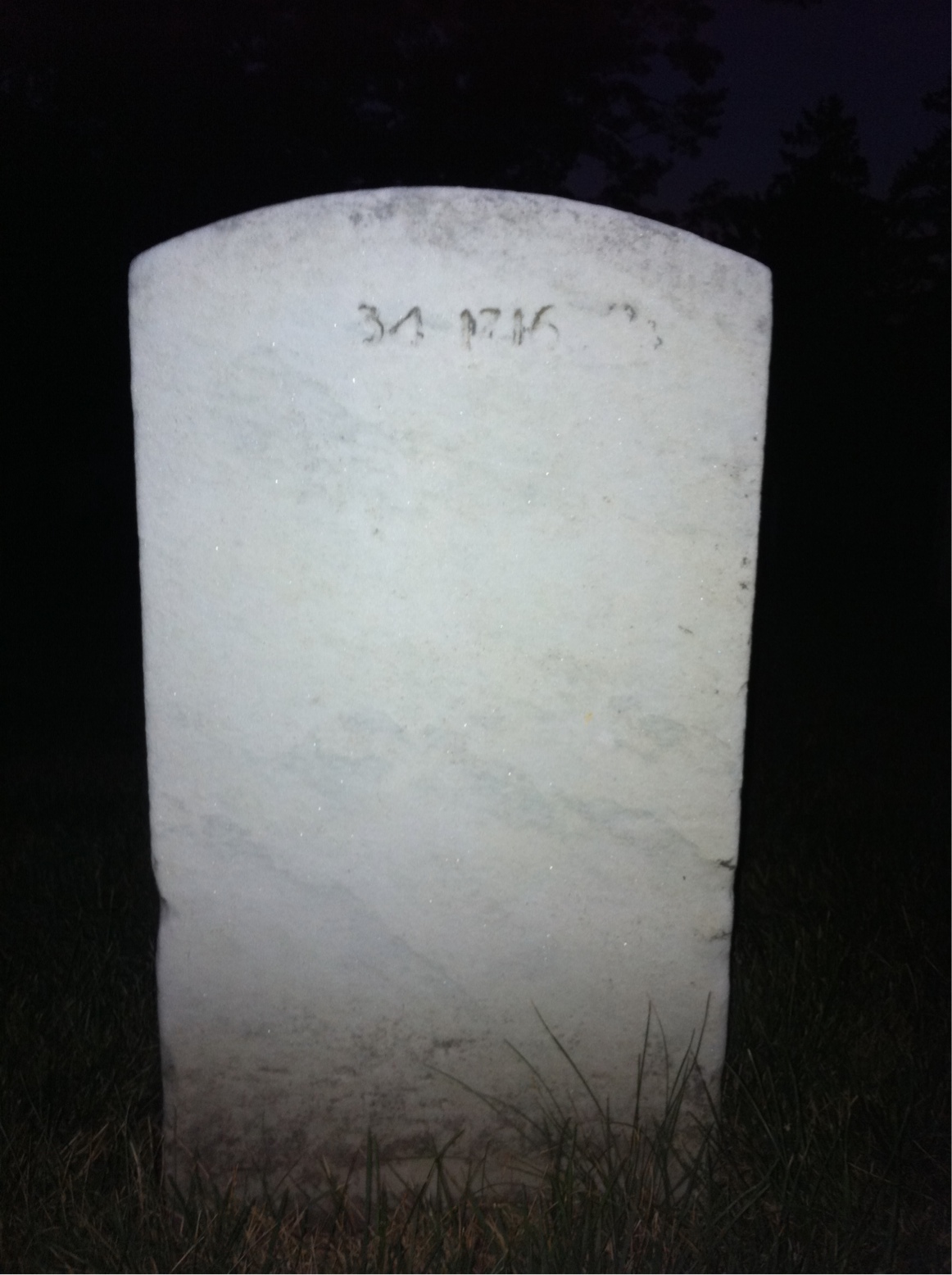 Back of headstone — William Charles Johnson