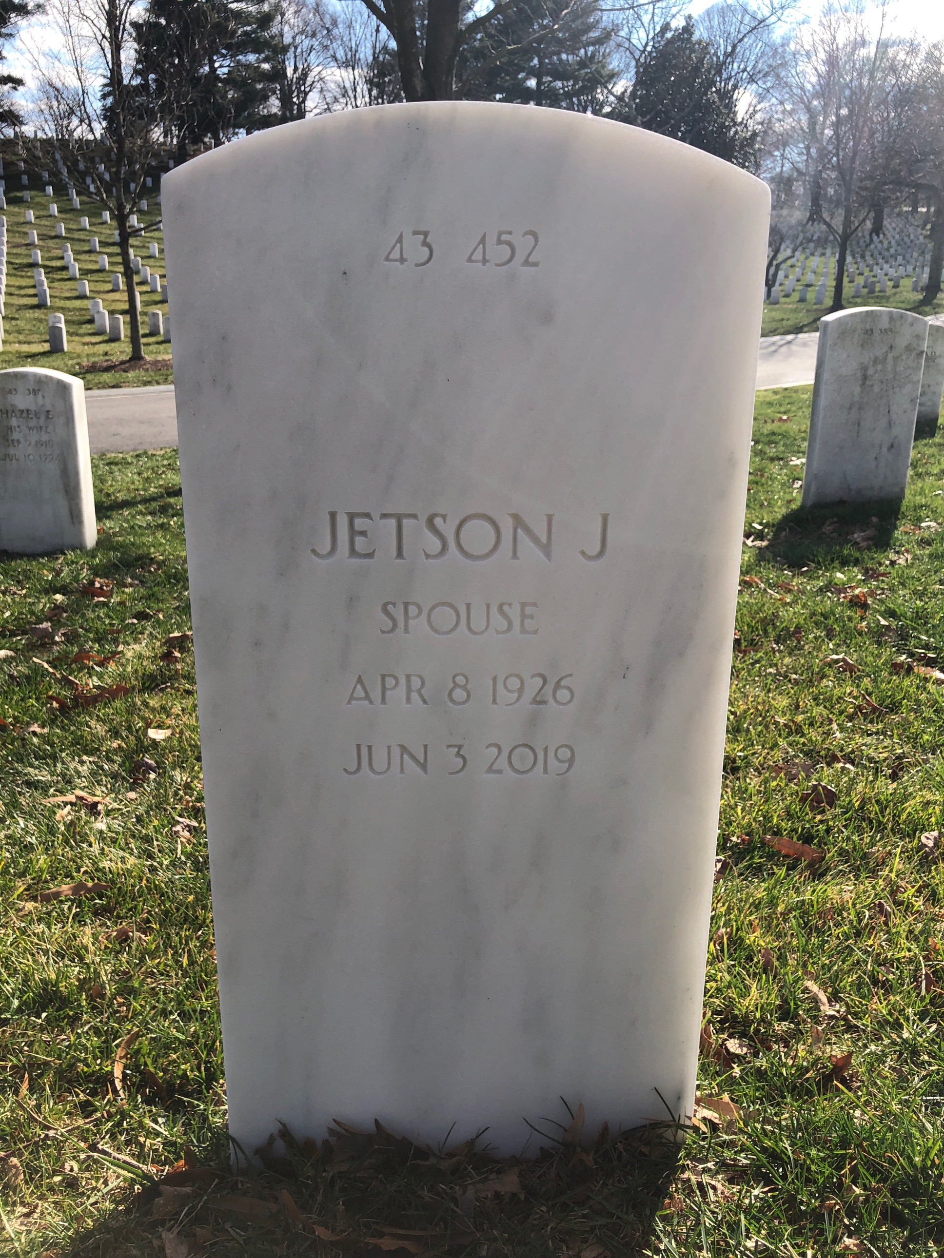 Back of headstone — William R Hill