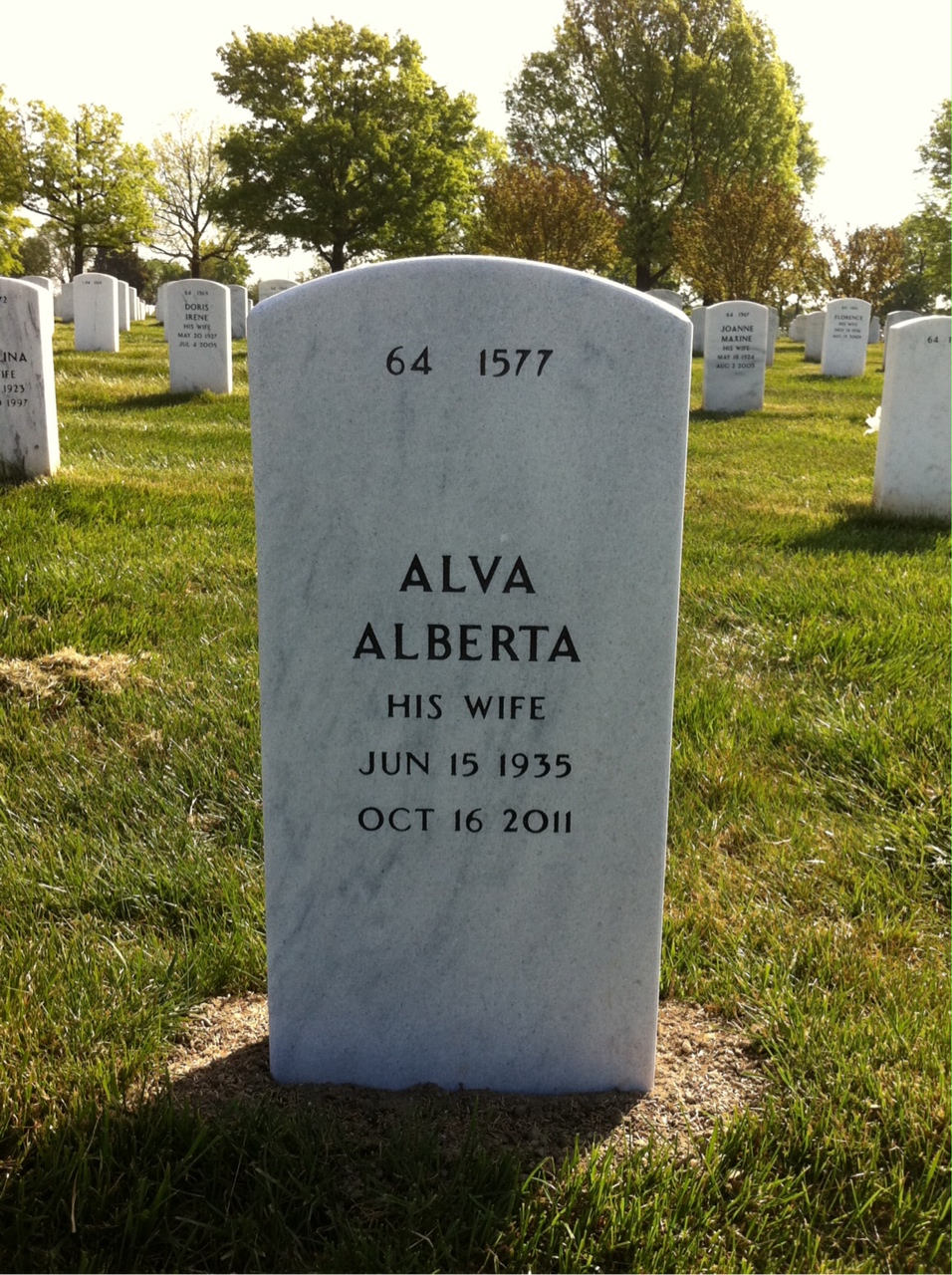Back of headstone — Rufus Webb
