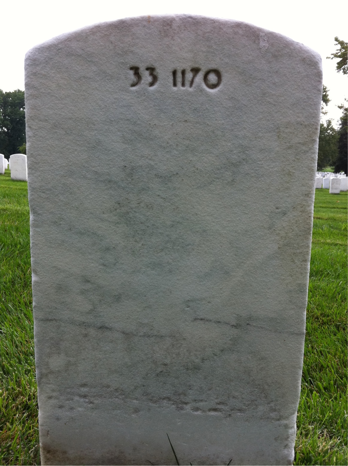 Back of headstone — Oscar Morris