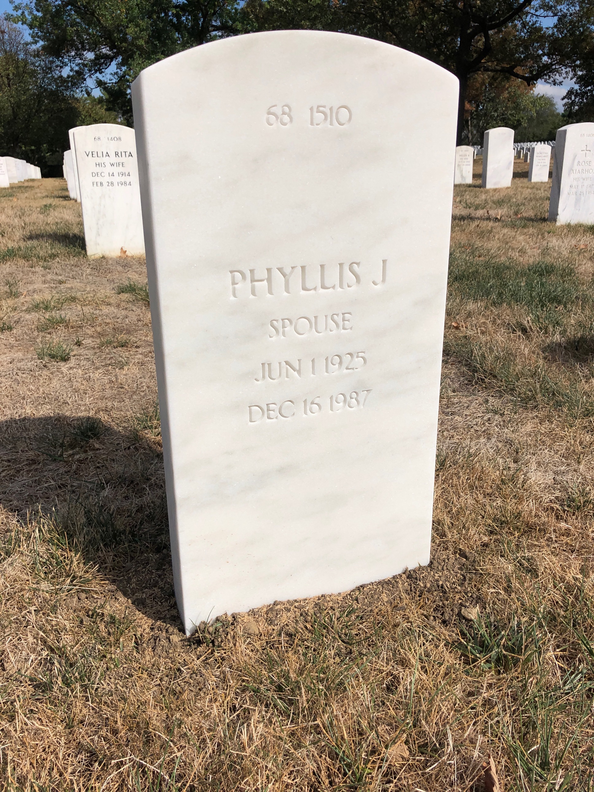 Back of headstone — Joseph Bauernfeind