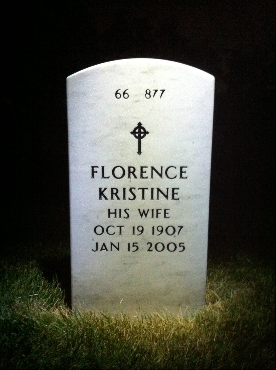 Back of headstone — Gilbert Stockman