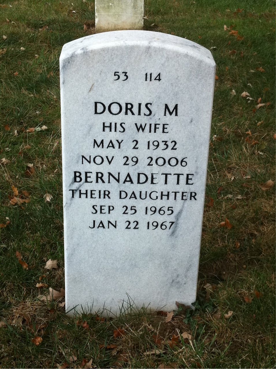 Back of headstone — Clifton Johnson