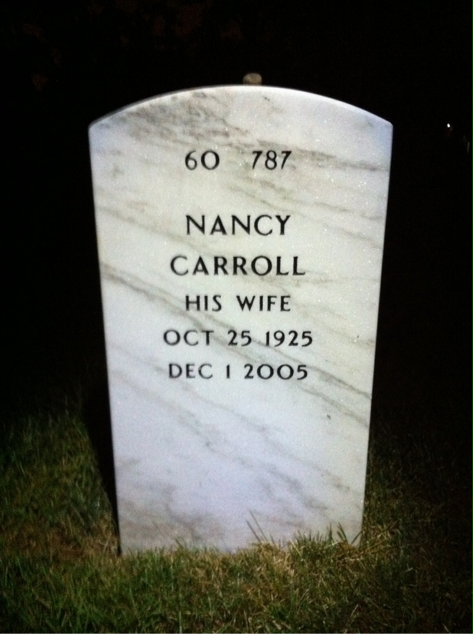 Back of headstone — Harry Allendorfer