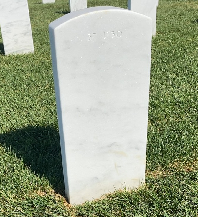 Back of headstone — Jacob Baker