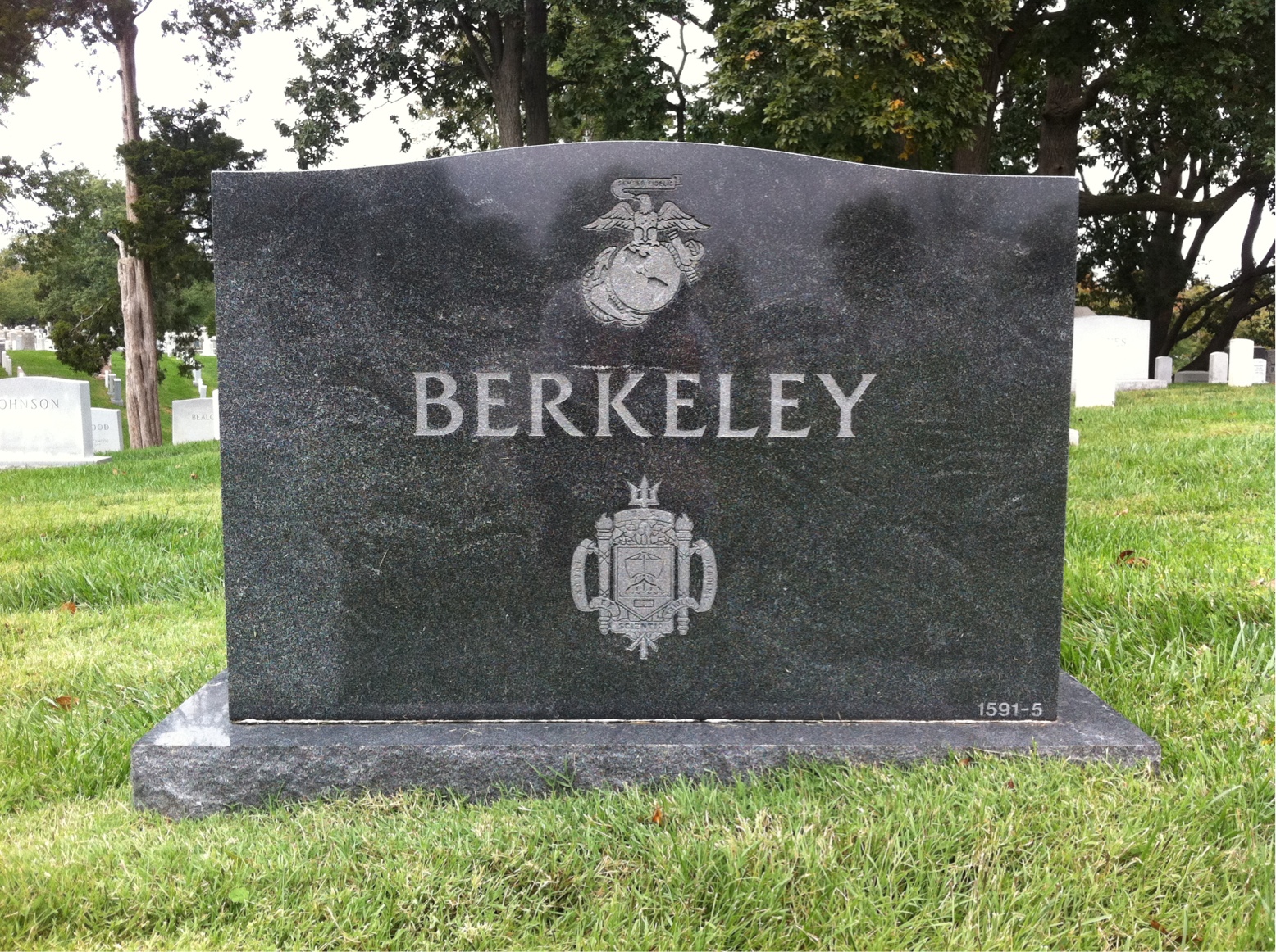 Back of headstone — Randolph Berkeley