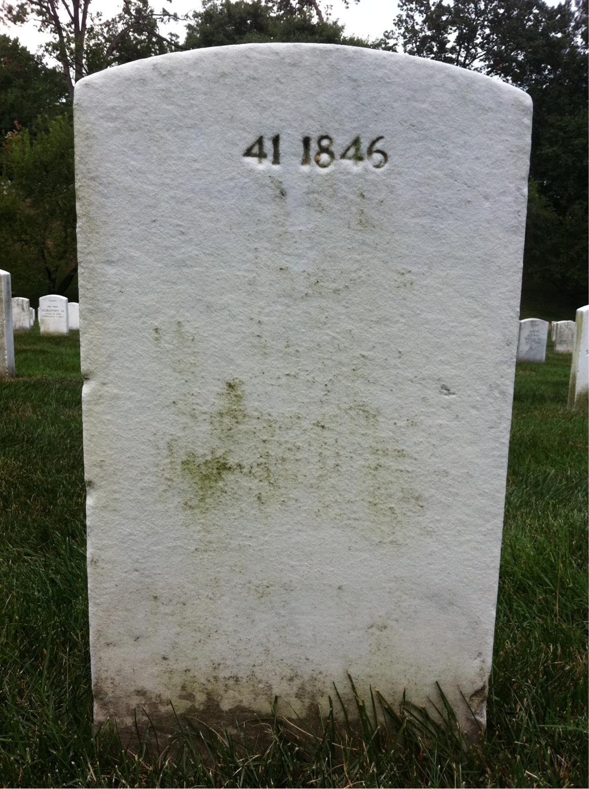 Back of headstone — William E Dodson