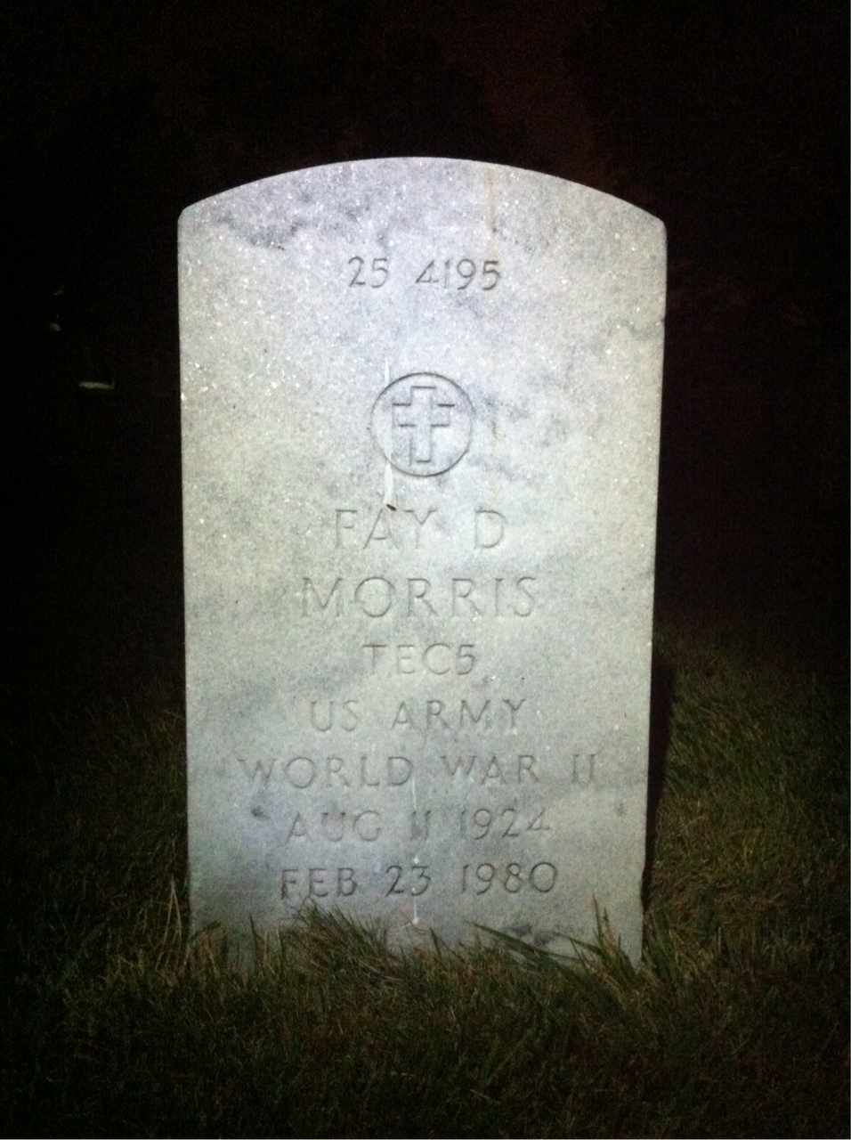 Back of headstone — William Morris