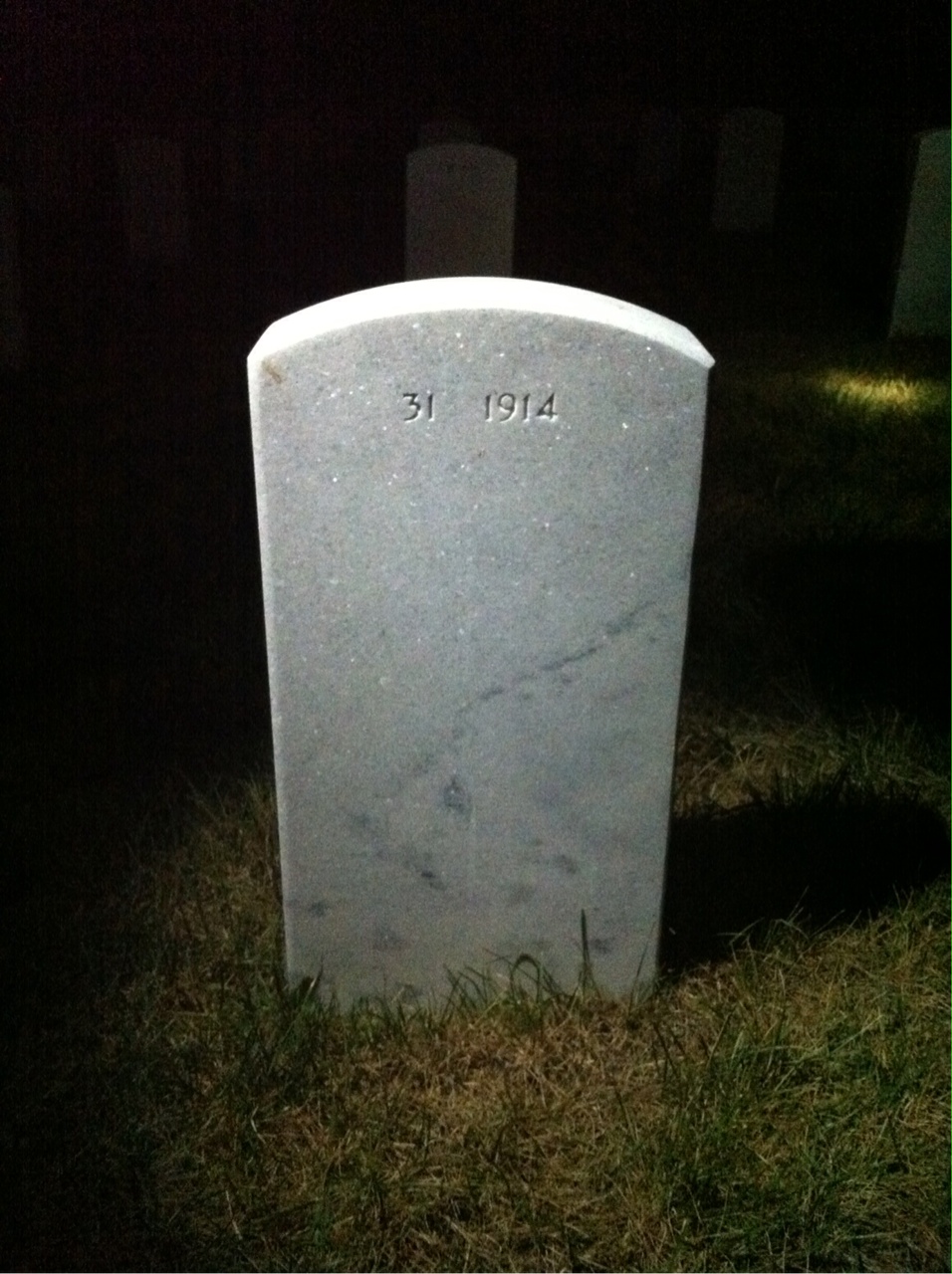 Back of headstone — David Beaver