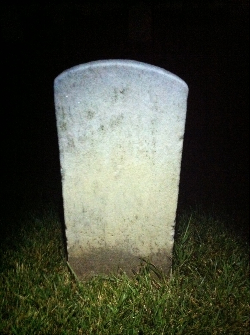 Back of headstone — Charles Arthur