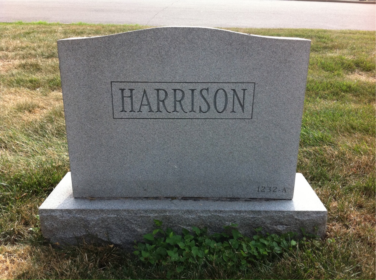 Back of headstone — William K Harrison