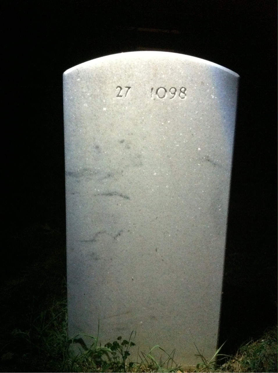 Back of headstone — Mollie Allen