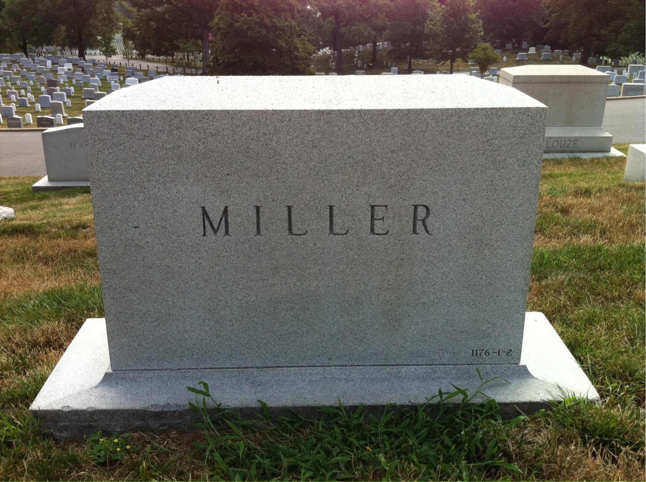Back of headstone — Richard Miller