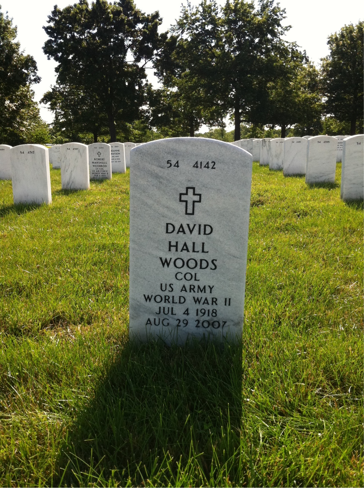 Back of headstone — Arlene Woods