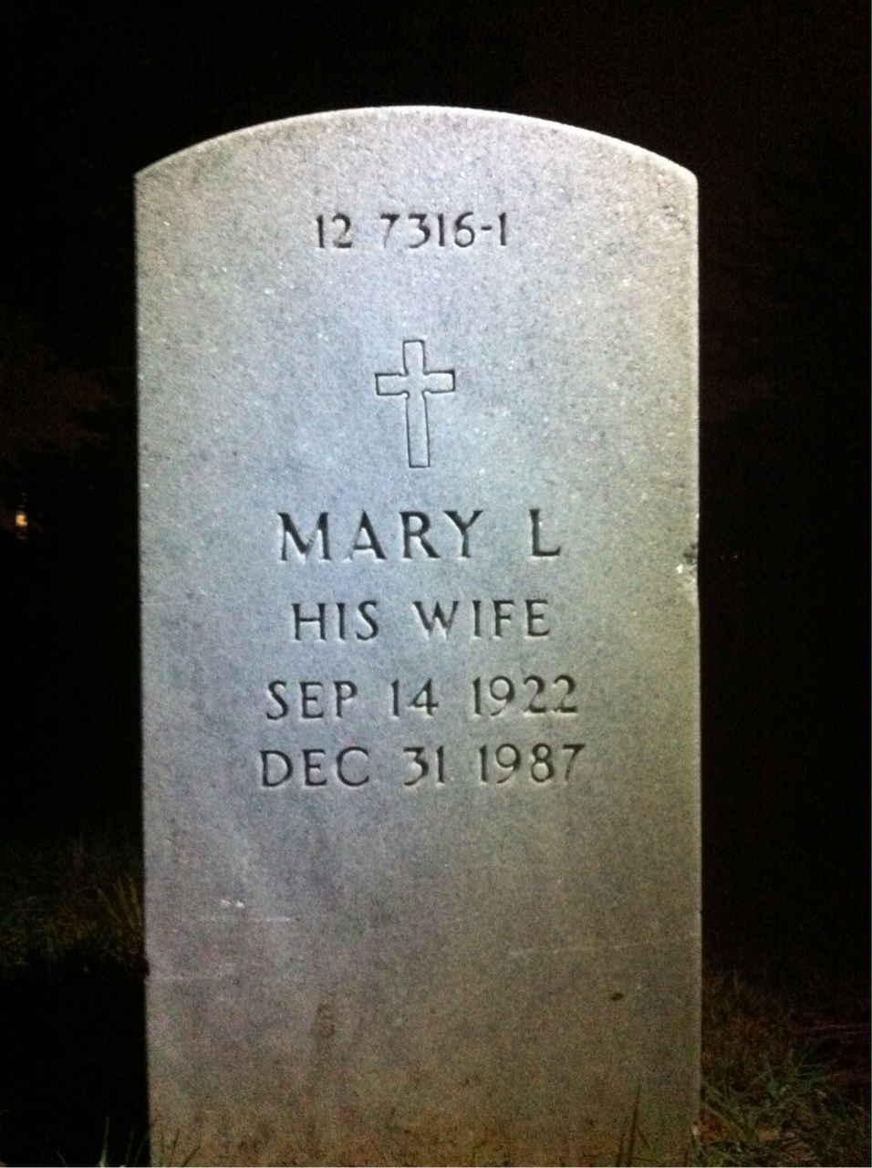 Back of headstone — Mary Bennett