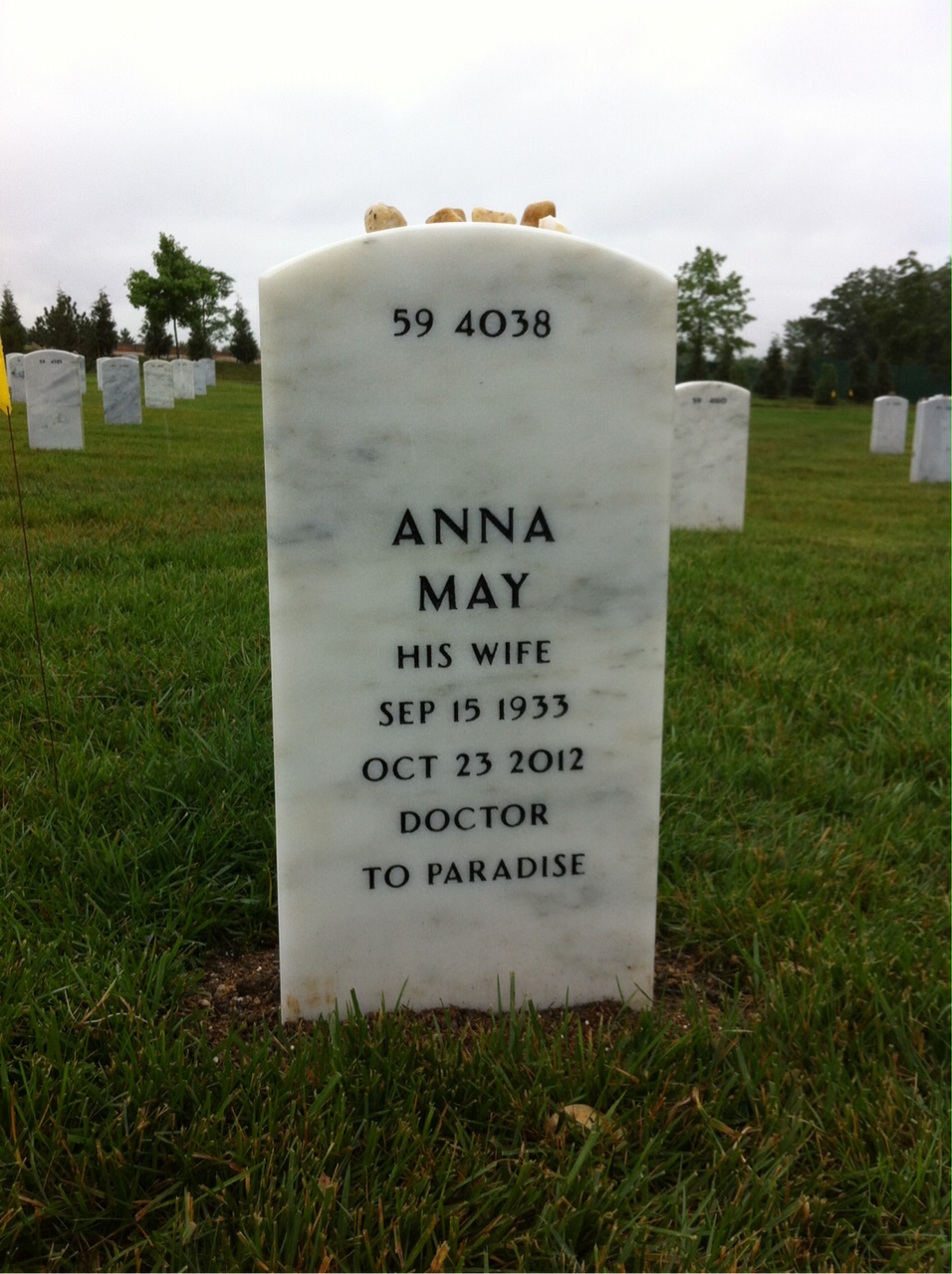 Back of headstone — Joel Biles