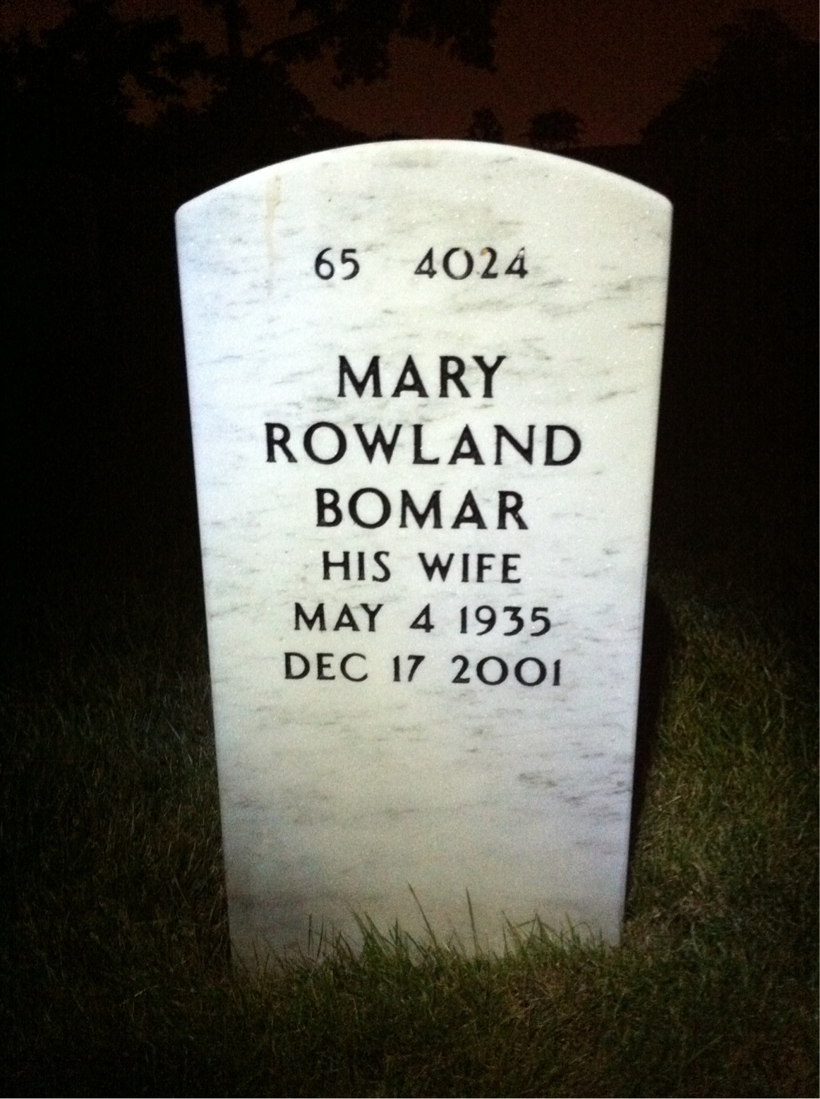 Back of headstone — Peter Davies