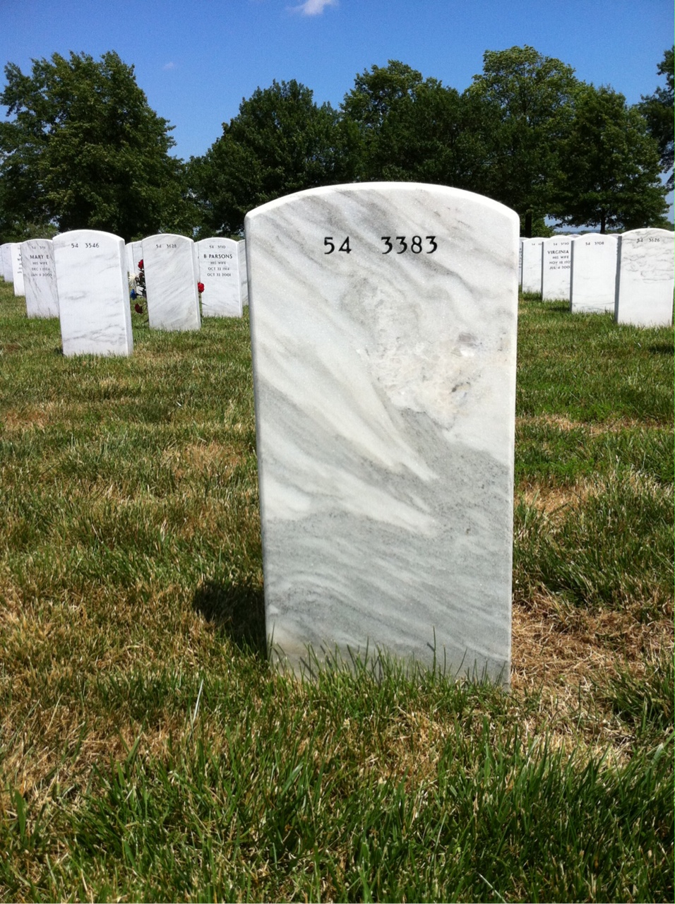 Back of headstone — Clarence Leek