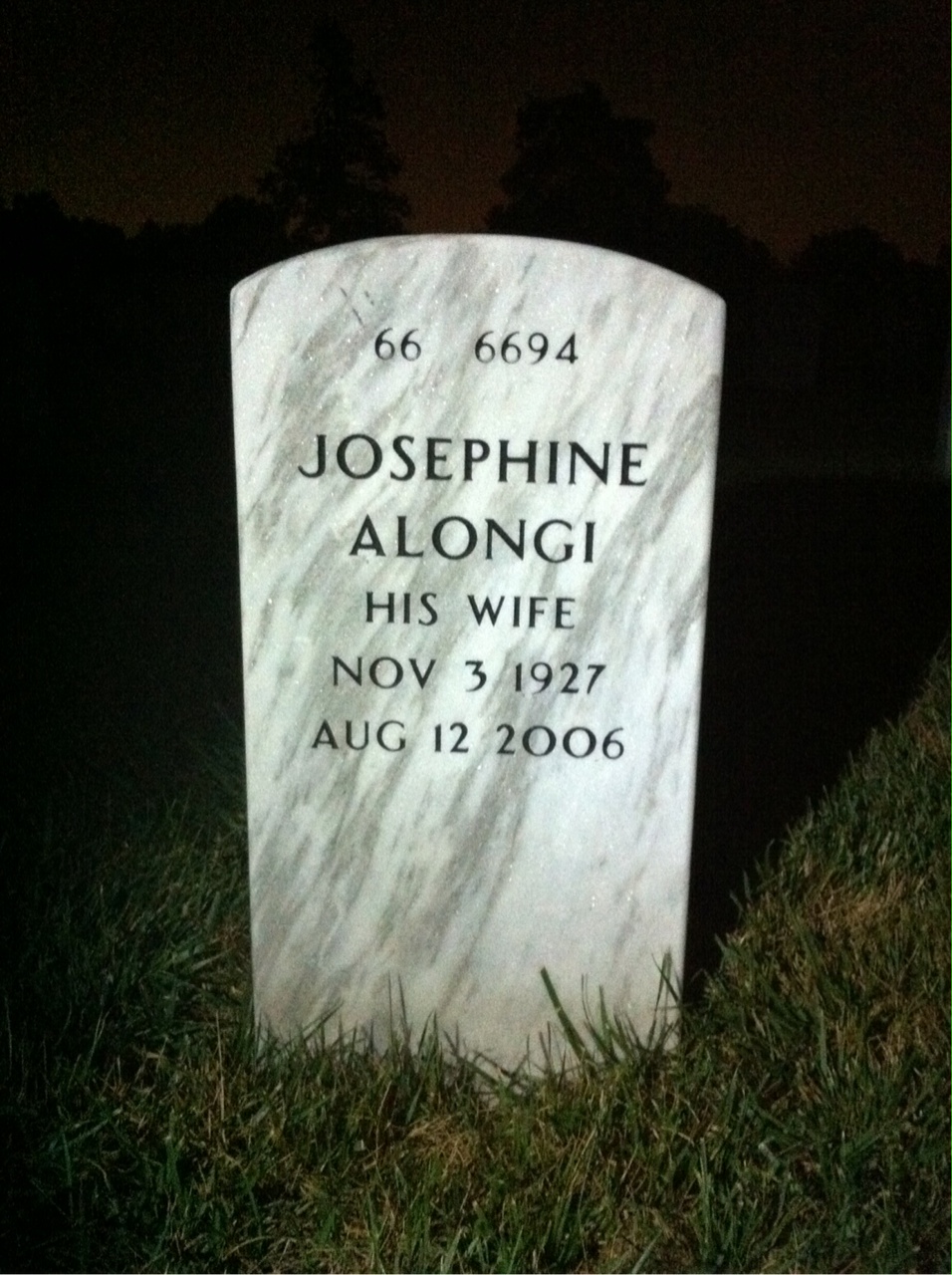 Back of headstone — Dante Fargnoli