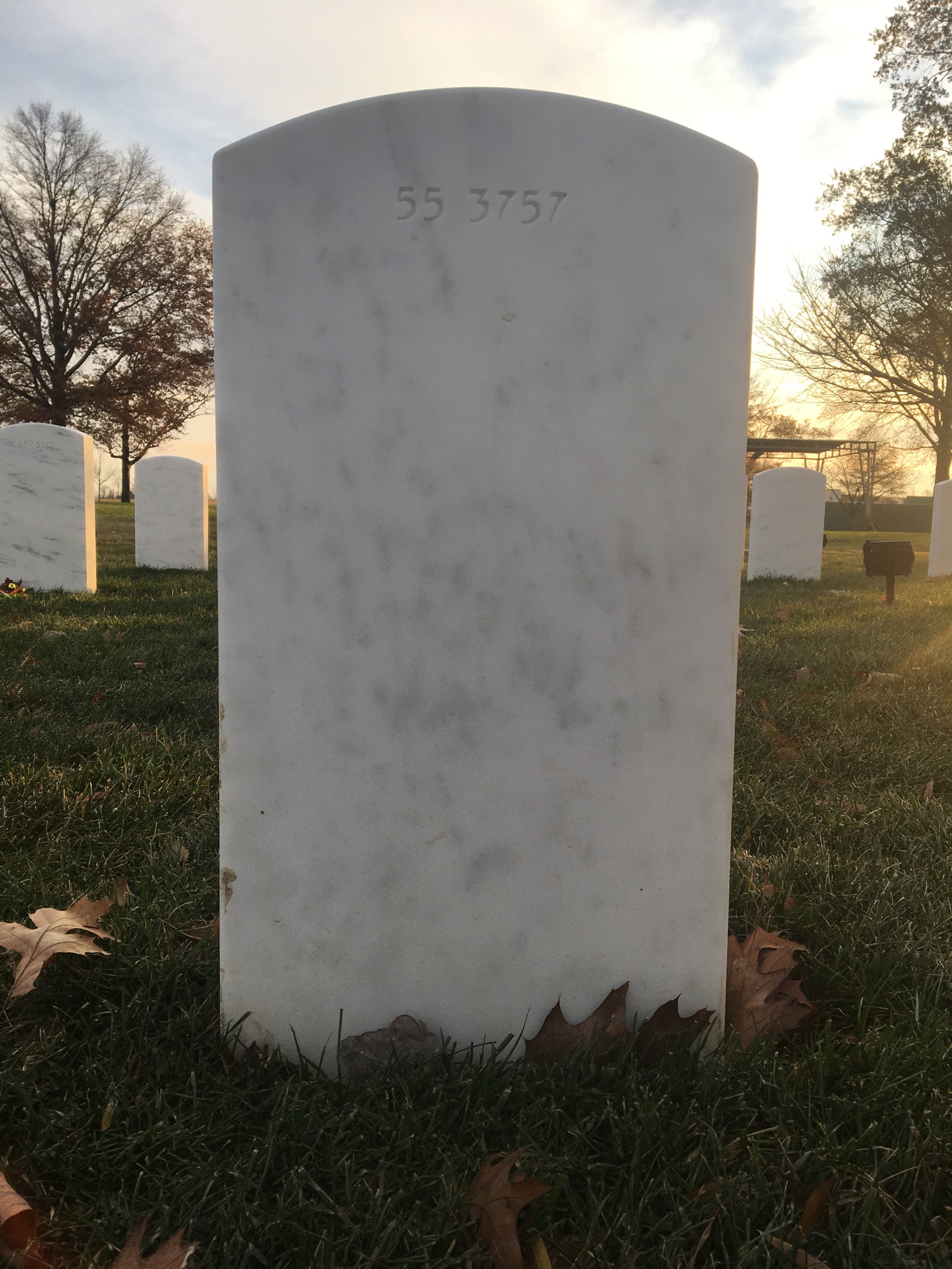Back of headstone — Hugh James King