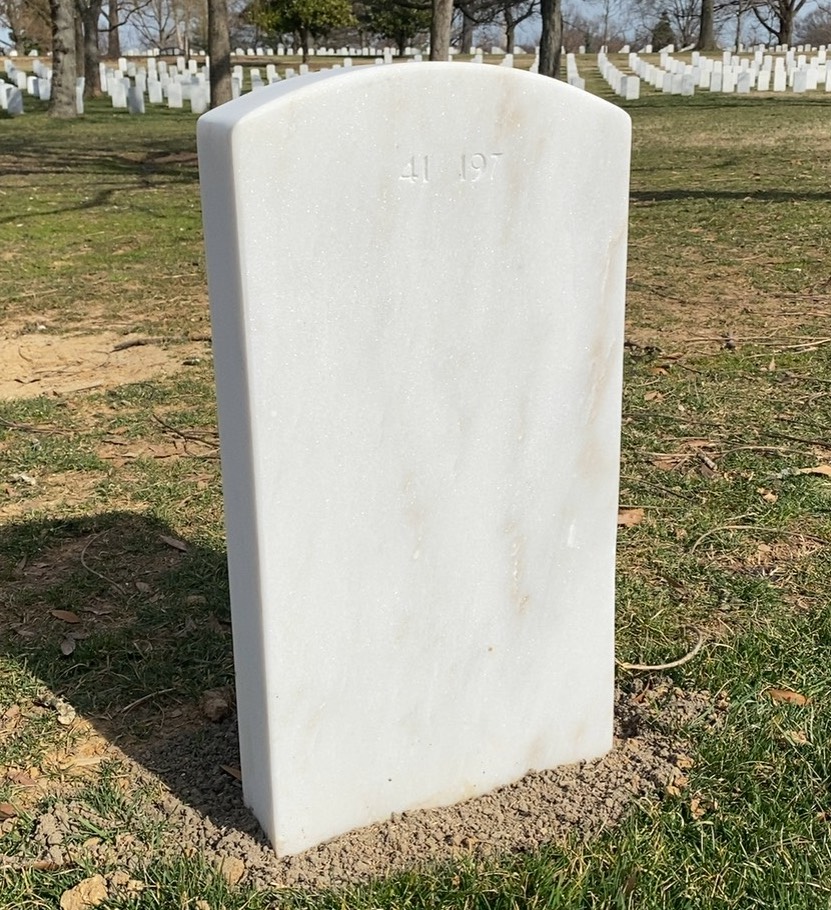 Back of headstone — William Thomas Harvey