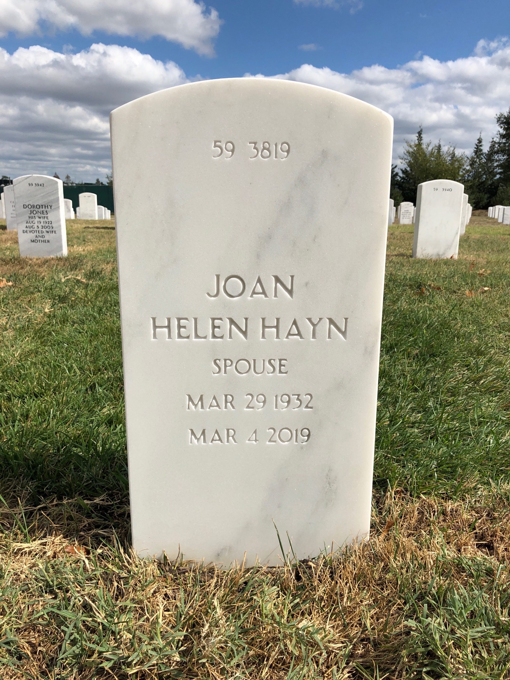 Back of headstone — John Nester